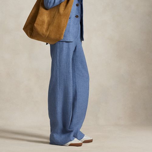 Pantalon large en sergé de lin et coton - Polo Ralph Lauren - Modalova