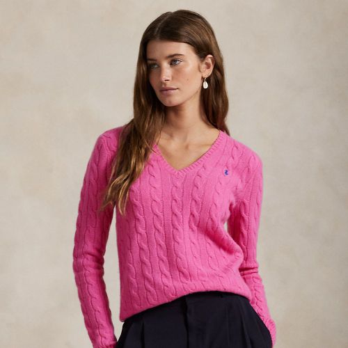 Pull col en V torsadé laine-cachemire - Polo Ralph Lauren - Modalova