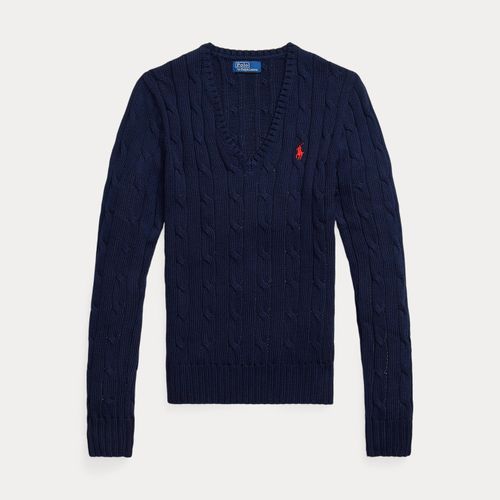Pull col en V torsadé en coton - Polo Ralph Lauren - Modalova