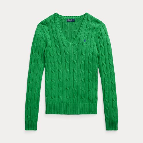 Pull col en V torsadé en coton - Polo Ralph Lauren - Modalova