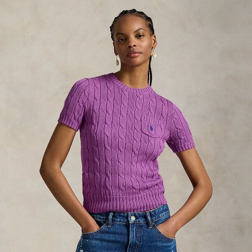 Pull torsadé à manches courtes en coton - Polo Ralph Lauren - Modalova