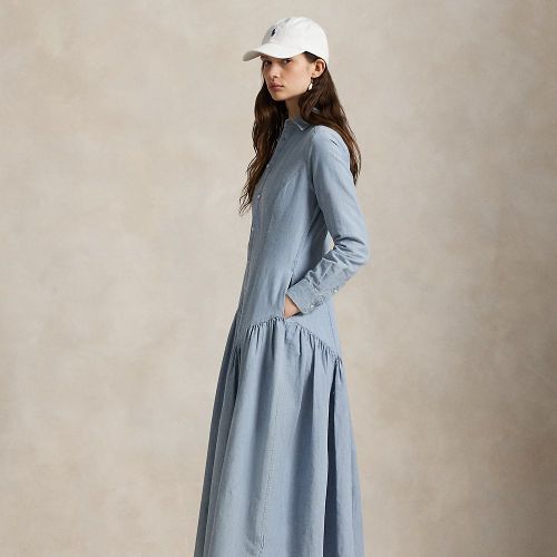 Robe-chemise en chambray de coton et lin - Polo Ralph Lauren - Modalova