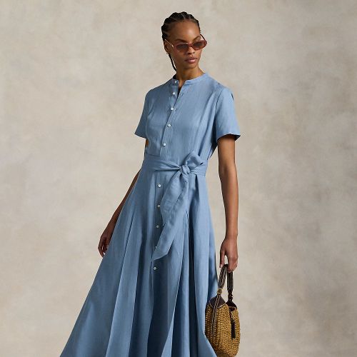 Robe trapèze ceinturée en soie mélangée - Polo Ralph Lauren - Modalova