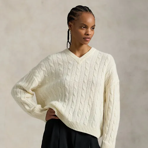 Pull col en V torsadé en cachemire - Polo Ralph Lauren - Modalova