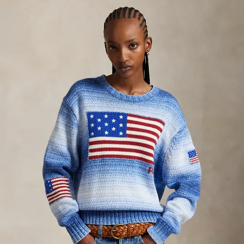 Pull ombré à drapeau en coton - Polo Ralph Lauren - Modalova