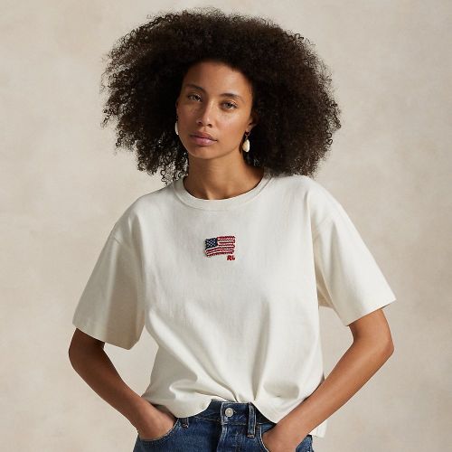 T-shirt court drapeau en jersey de coton - Polo Ralph Lauren - Modalova