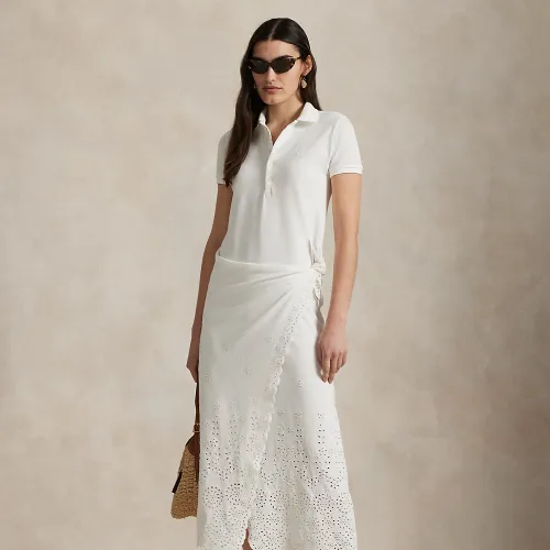Robe portefeuille polo brodée en piqué - Polo Ralph Lauren - Modalova