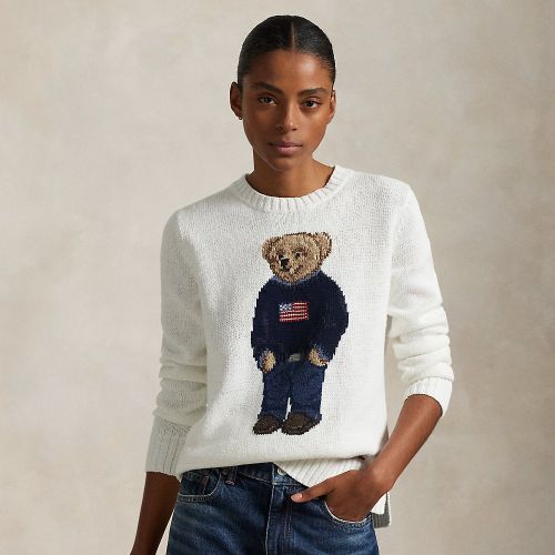 Pull col rond Polo Bear en lin et coton - Polo Ralph Lauren - Modalova