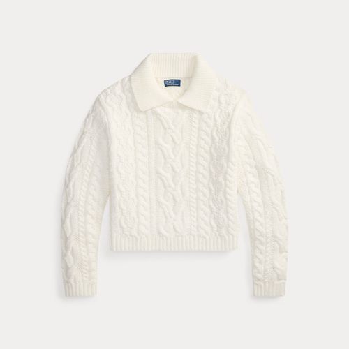 Pull en coton en maille Aran à col polo - Polo Ralph Lauren - Modalova