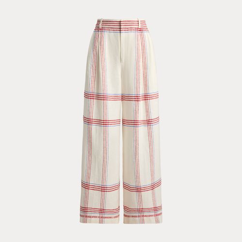 Pantalon 7/8 large en lin écossais - Polo Ralph Lauren - Modalova