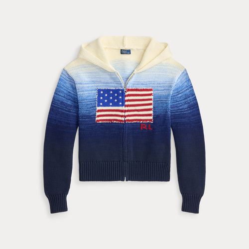 Pull à capuche zippé coton ombré drapeau - Polo Ralph Lauren - Modalova