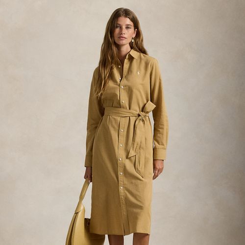 Robe-chemise ceinturée en coton et lin - ée dans un mélange respirant de coton et de lin - Modalova