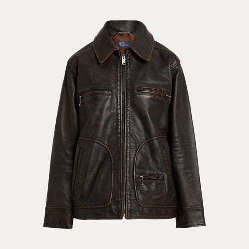 Veste moto en cuir - Polo Ralph Lauren - Modalova