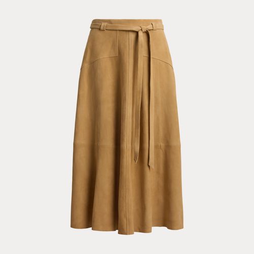 Jupe trapèze ceinturée en daim - Polo Ralph Lauren - Modalova