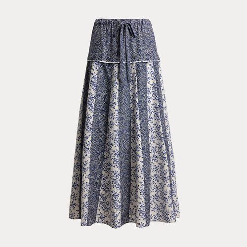 Jupe trapèze fleurie en coton et soie - Polo Ralph Lauren - Modalova