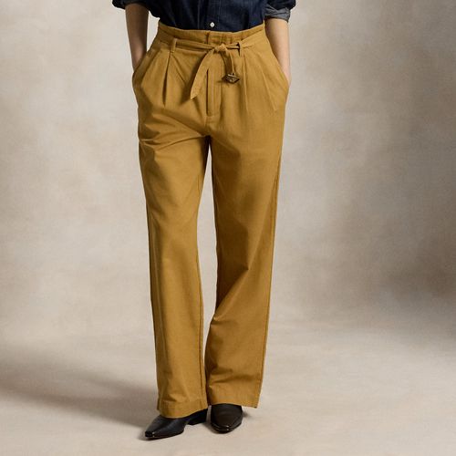 Pantalon à pinces cranté en coton et lin - Polo Ralph Lauren - Modalova