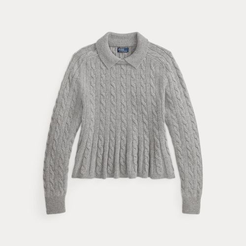 Pull torsadé à basque laine et cachemire - Polo Ralph Lauren - Modalova