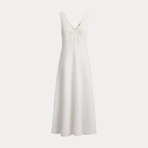 Robe en lin bordé de crochet - Polo Ralph Lauren - Modalova