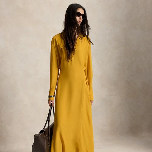 Robe à devant lacé en crêpe - Polo Ralph Lauren - Modalova