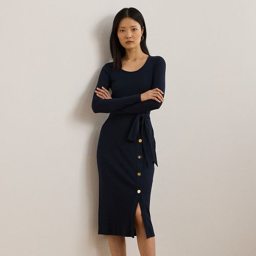 Robe ceinturée en tricot côtelé - Lauren - Modalova