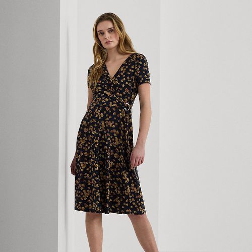 Robe fleurie col V croisé jersey stretch - Lauren - Modalova