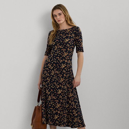 Robe mi-longue fleurie en coton stretch - Lauren - Modalova