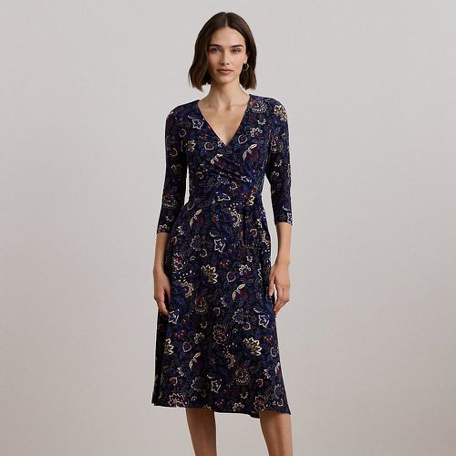 Robe fleurie col V croisé jersey stretch - Lauren - Modalova