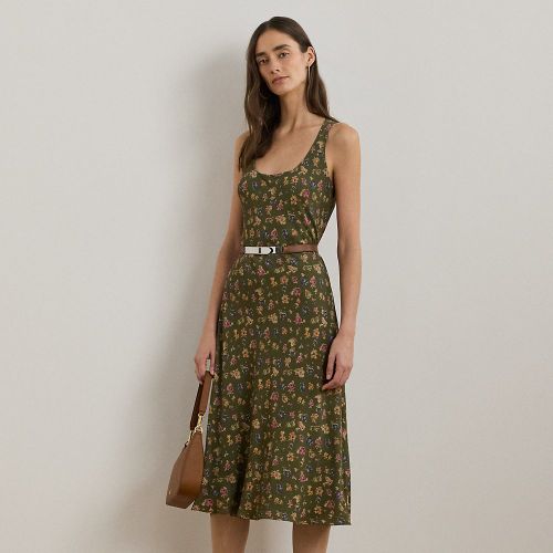 Robe sans manches ceinturée crêpe fleuri - Lauren - Modalova