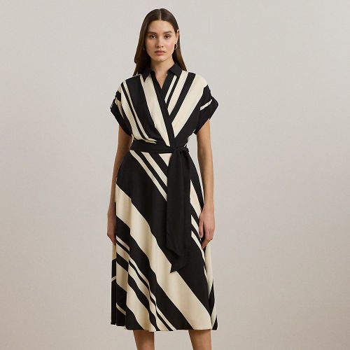 Robe ceinturée et rayée en crêpe - Lauren - Modalova