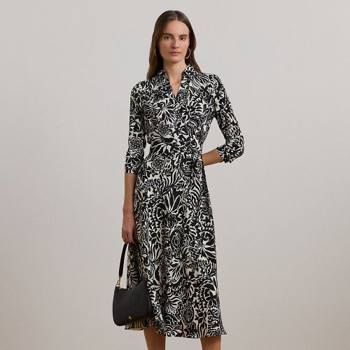 Robe mi-longue en crêpe fleuri - Lauren - Modalova