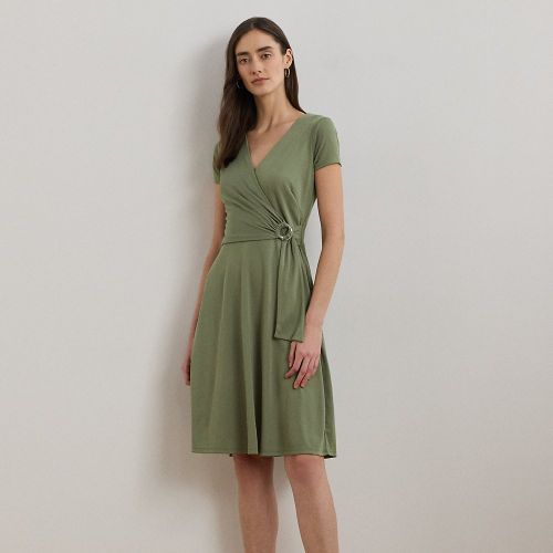 Petite - Robe col en V croisé en jersey - Lauren Petite - Modalova