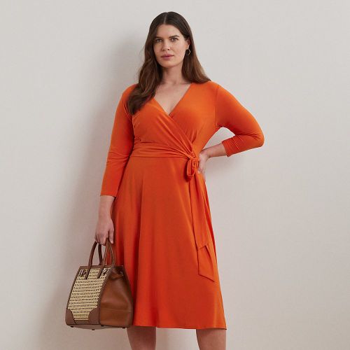 Grandes Tailles - Robe col en V croisé en jersey - Lauren Curve - Modalova