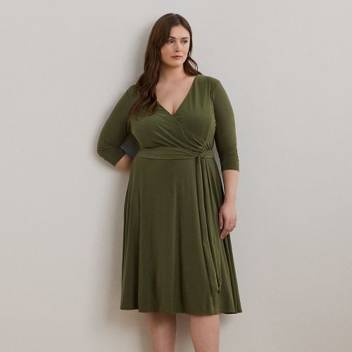 Grandes Tailles - Robe col en V croisé en jersey - Lauren Curve - Modalova