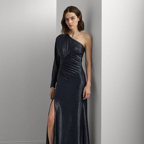 Robe asymétrique métallisée en maille - Lauren - Modalova