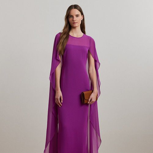 Robe du soir à cape en georgette - Lauren - Modalova