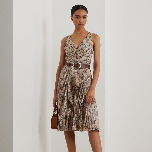 Robe cocktail mousseline soie métallisée - Lauren - Modalova