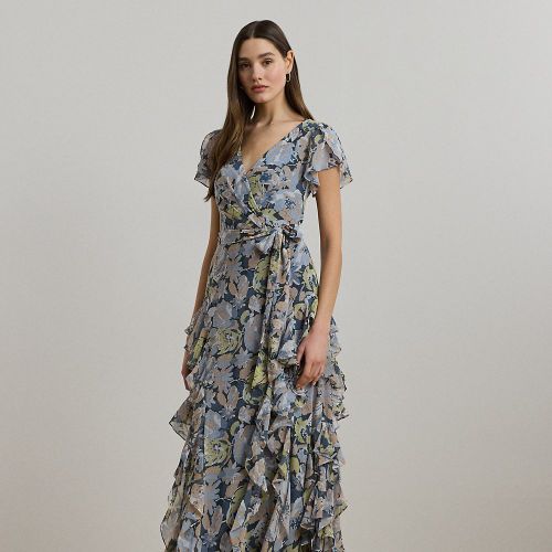 Robe fleurie volantée en georgette - Lauren - Modalova