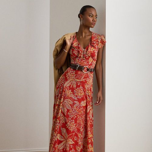 Robe soirée ceinturée georgette froissée - Lauren - Modalova