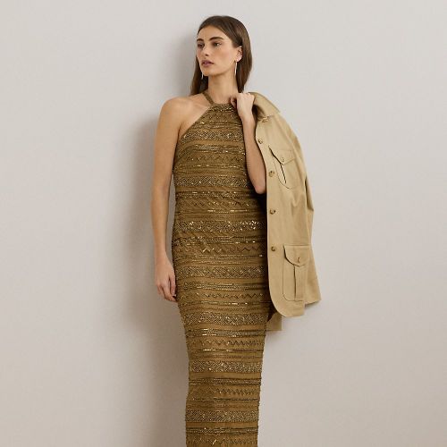 Robe dos nu perlée en résille - Lauren - Modalova