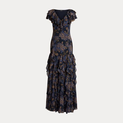 Robe volantée en georgette fleurie - Lauren - Modalova