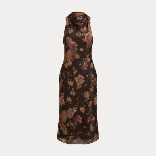 Robe cocktail cheminée georgette fleurie - Lauren - Modalova