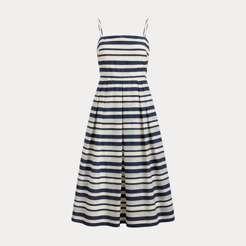 Robe cocktail rayée sans manches satin - Lauren - Modalova
