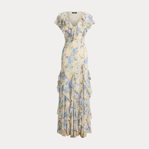 Robe fleurie volantée en georgette - Lauren - Modalova