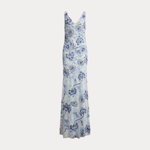 Robe de soirée perlée fleurie en tulle - Lauren - Modalova