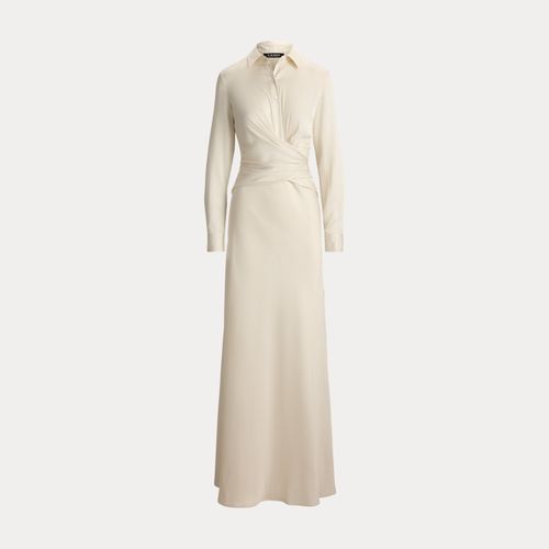 Robe plissée et boutonnée en charmeuse - Lauren - Modalova
