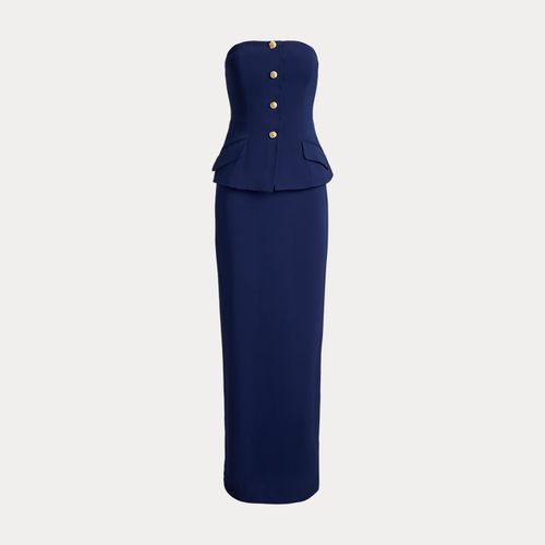 Robe bustier en cady stretch à boutons - Lauren - Modalova