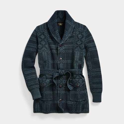 Cardigan ceinturé indigo jacquard coton - RRL - Modalova