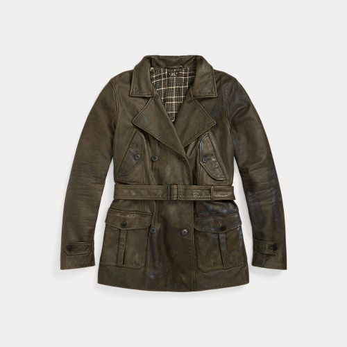 Veste en cuir ceinturée - RRL - Modalova