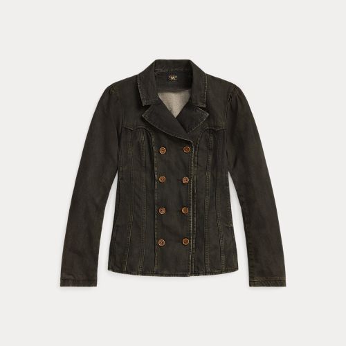 Veste noire croisée en denim noir - RRL - Modalova