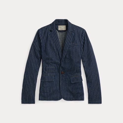 Blazer rayé à pois en denim indigo - RRL - Modalova